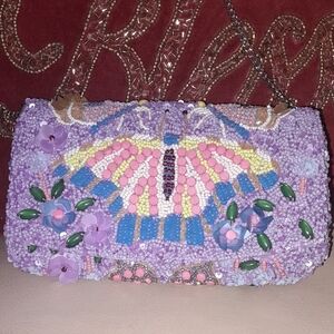 🌺EMBELLISHED LAVENDER CLUTCH/CROSSBODY